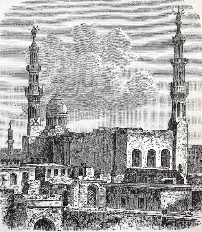 The Great Mosque of Damiette in 1880, a port city and capital of the Egyptian governorate of the same name