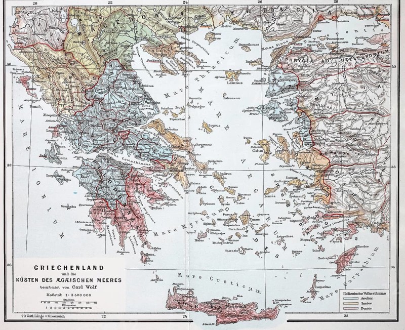 Map of Greece from the late Middle Ages, Historical