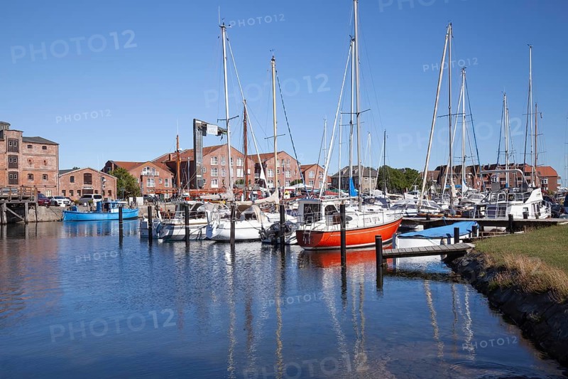 Port of Orth with sailingboats Fehmarn Island, Baltic Sea
