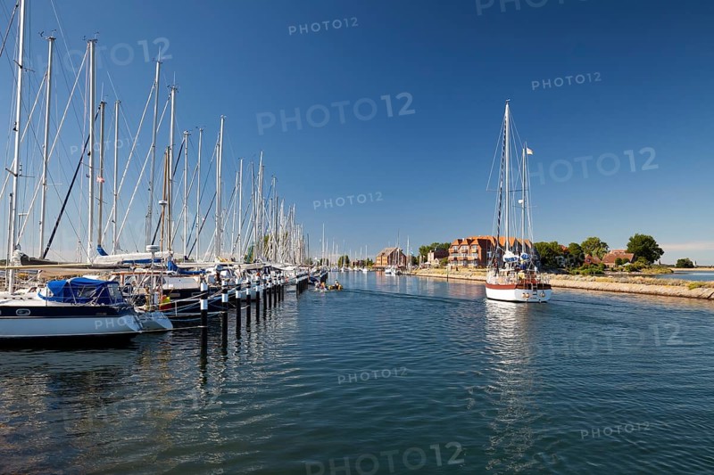 Port of Orth with sailingboats Fehmarn Island, Baltic Sea