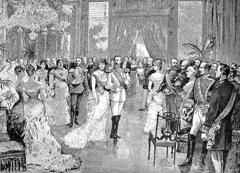 Crown Prince Frederick William at the Royal Court in Madrid in November 1884, Spain