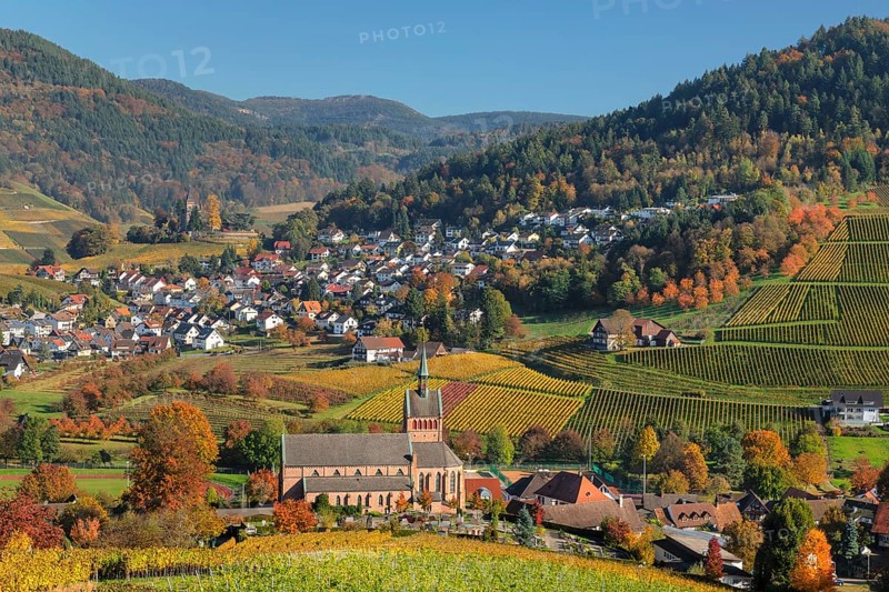 View of Kappelrodeck in autumn, Black Forest