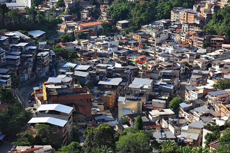 View of the favelas between Santa Teresa and Centro, Rio de Janeiro