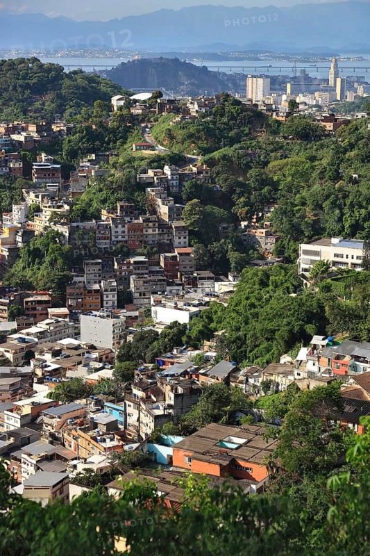View of the favelas between Santa Teresa and Centro, Rio de Janeiro