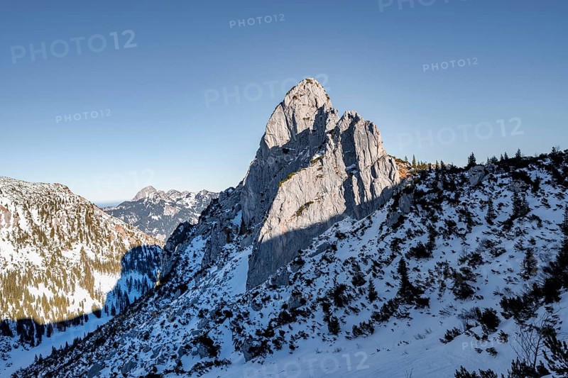 Rocky mountain peaks of the Ruchenkoepfe, in winter