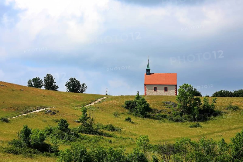 Walburgis Chapel at Walberla in Franconian Switzerland. Franconian Alb, Franconia