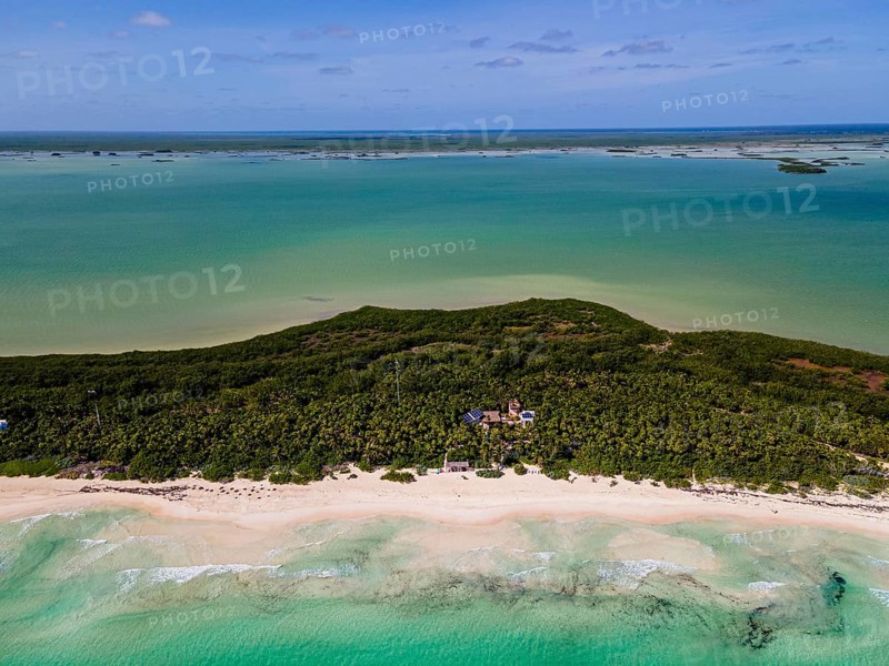 Aerial of the Unesco world heritage site biosphere reserve Sian Ka'an Biosphere Reserve, Quintana Roo