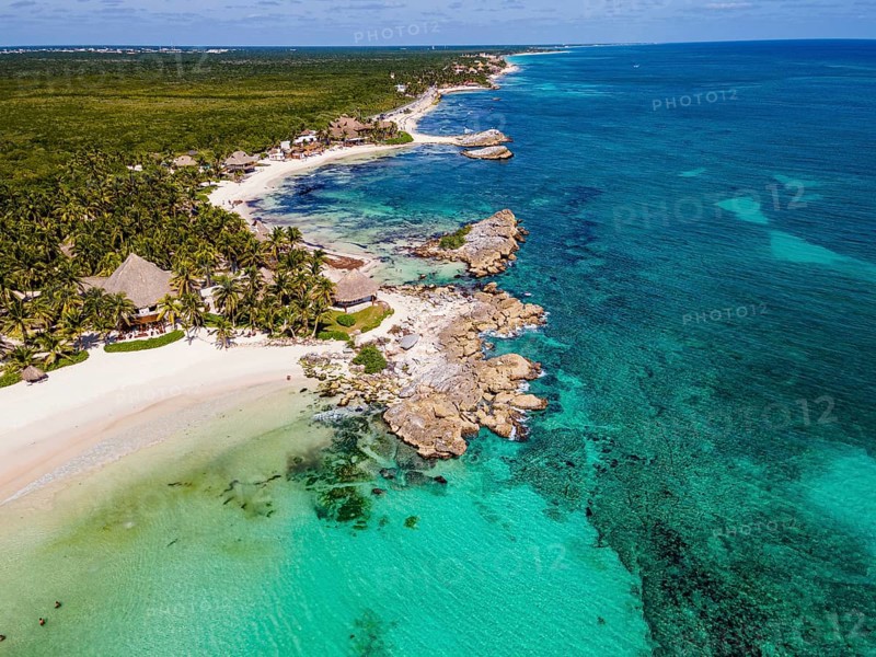 Aerial of the Unesco world heritage site biosphere reserve Sian Kaan Biosphere Reserve, Quintana Roo