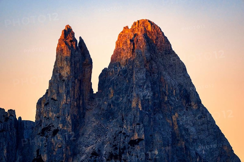 Sciliar, Punta Santner at sunrise in Autumn