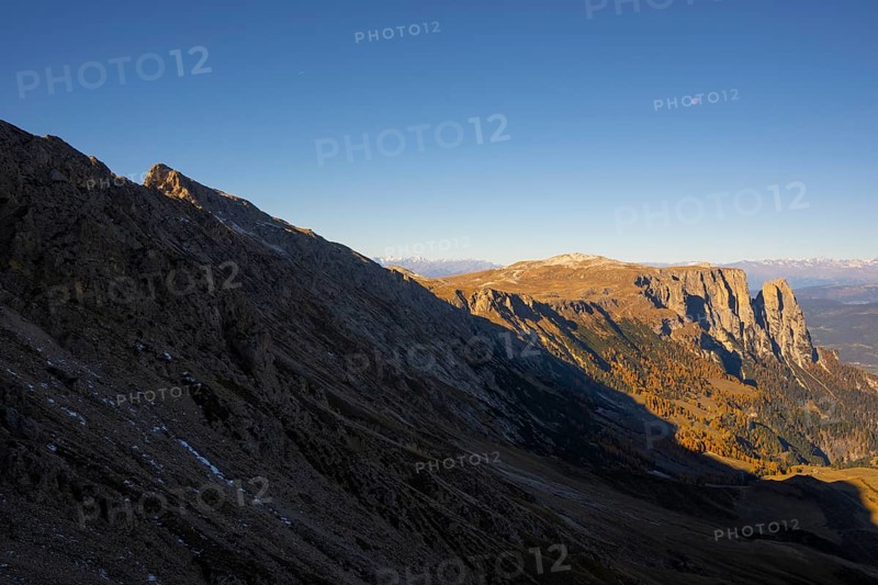 Sciliar, Punta Santner at sunrise in Autumn