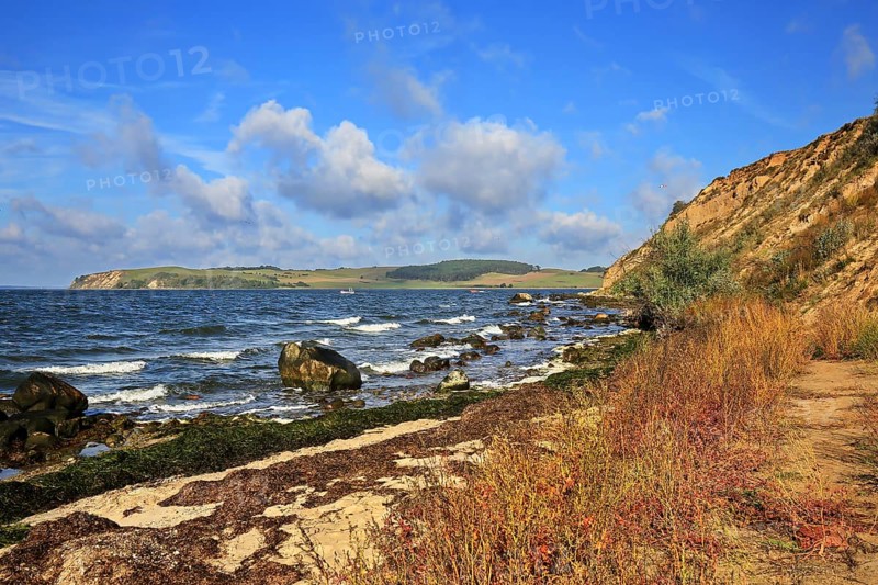 Beach of Klein Zicker dreamlike landscape on the Baltic Sea island of Ruegen. Moenchgut, Mecklenburg-Western Pomerania