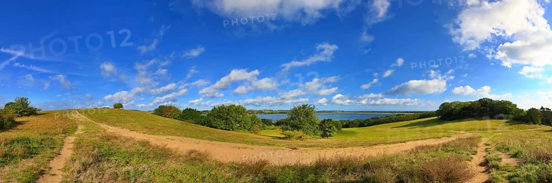 Beach of Klein Zicker dreamlike landscape on the Baltic Sea island of Ruegen. Moenchgut, Mecklenburg-Western Pomerania