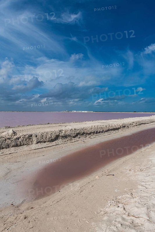 The colourful salinas of Las Coloradas, Yucatan