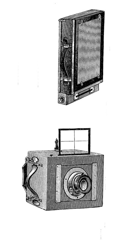 A camera for travellers, closed and a snapshot camera by Anschuetz