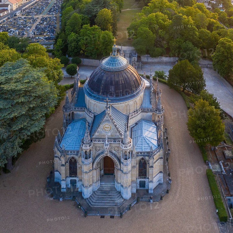 Aerial view Chapelle royale de Dreux, also Chapelle Royale Saint-Louis
