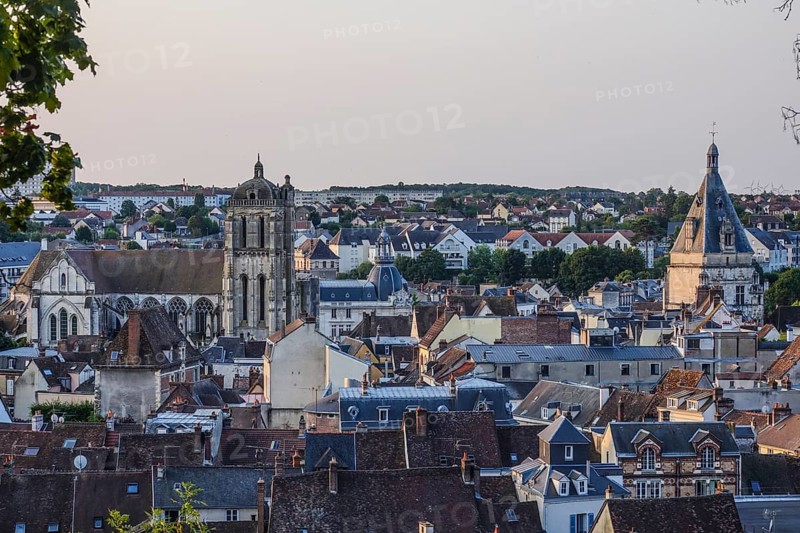 View from the Chapelle royale de Dreux, also Chapelle Royale Saint-Louis on the city centre of Dreux