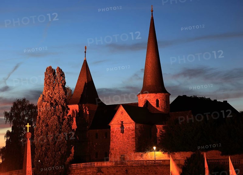 In the evening, illuminated