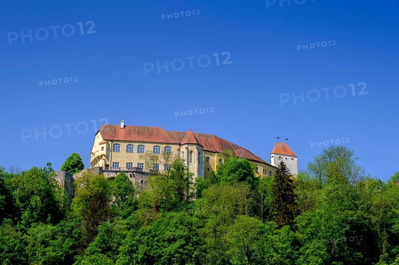 Neuburg Castle above the Inn River, from Wernstein