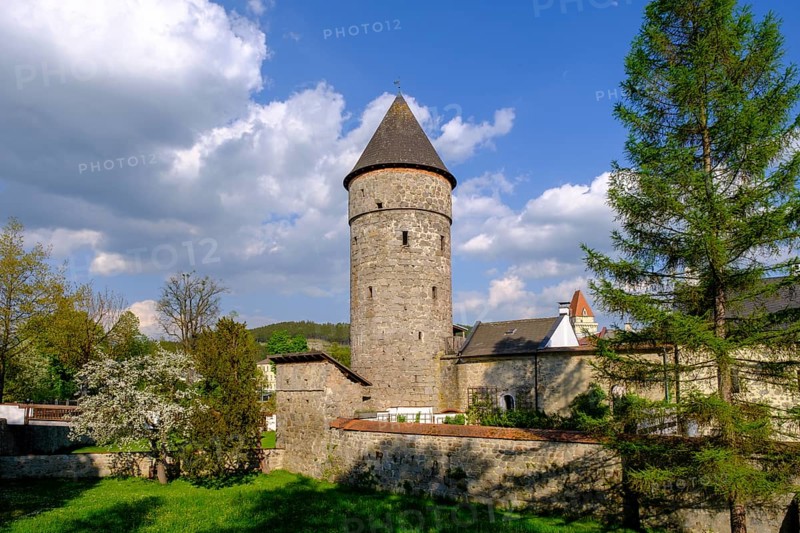 City wall with city towers, Freistadt