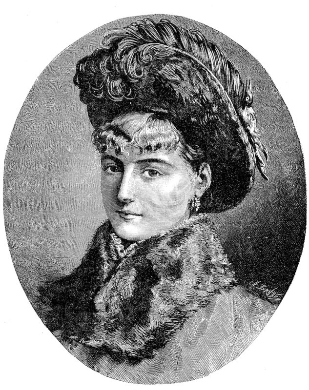 Portrait of a young woman with short blond hair, fur collar and a cap