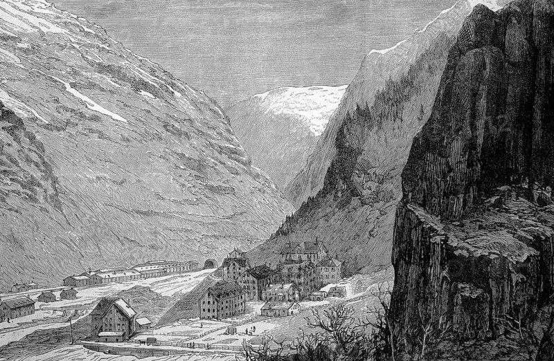 Gotthard Tunnel, the tunnel entrance near Goeschenen