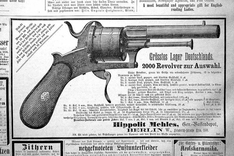 Advertisement, advertisement of the Hippolit Mehles company