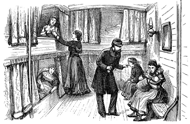 Scene on an English emigrant ship, here the sickroom