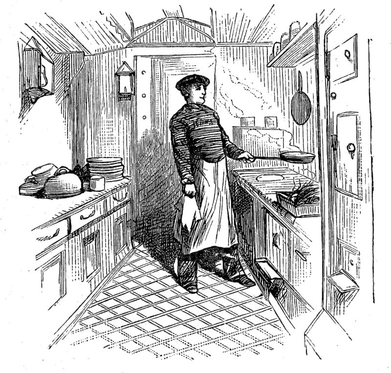 Scene on an English emigrant ship, the kitchen
