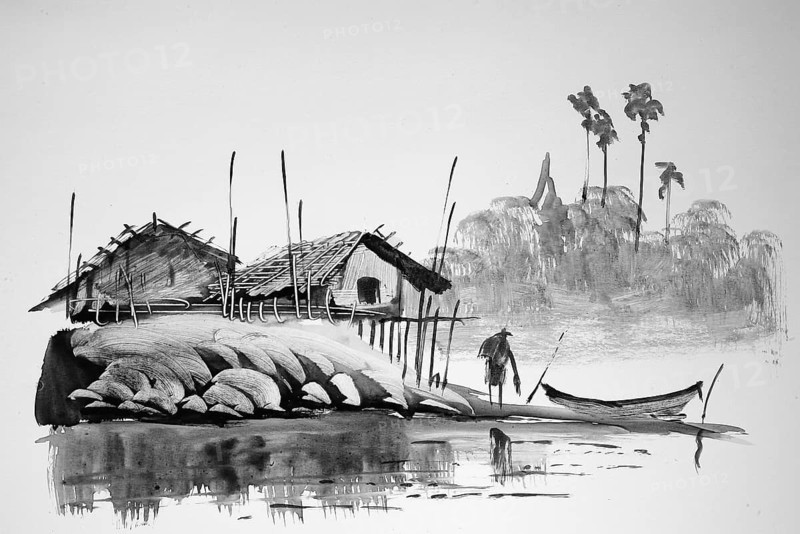Fisherman returning with his catch, Cottage
