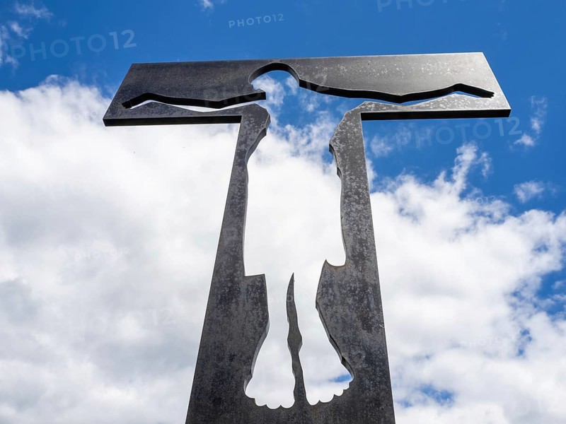 Christ on the cross, metal sculpture