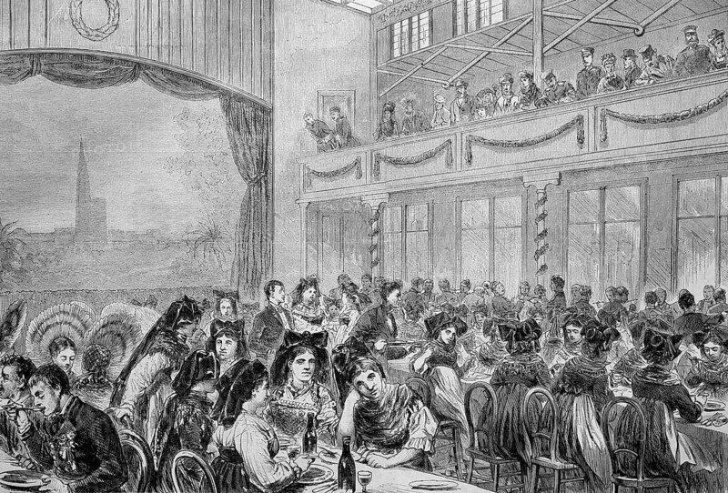 The imperial maneuver in Strasbourg, the lunch of the peasants from Alsace in Tivoli