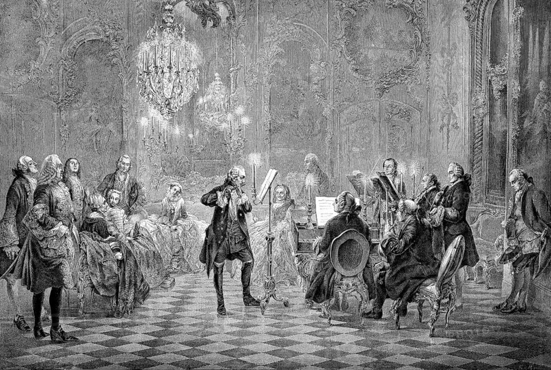 A concert by Frederick the Great, 1712 to 1786