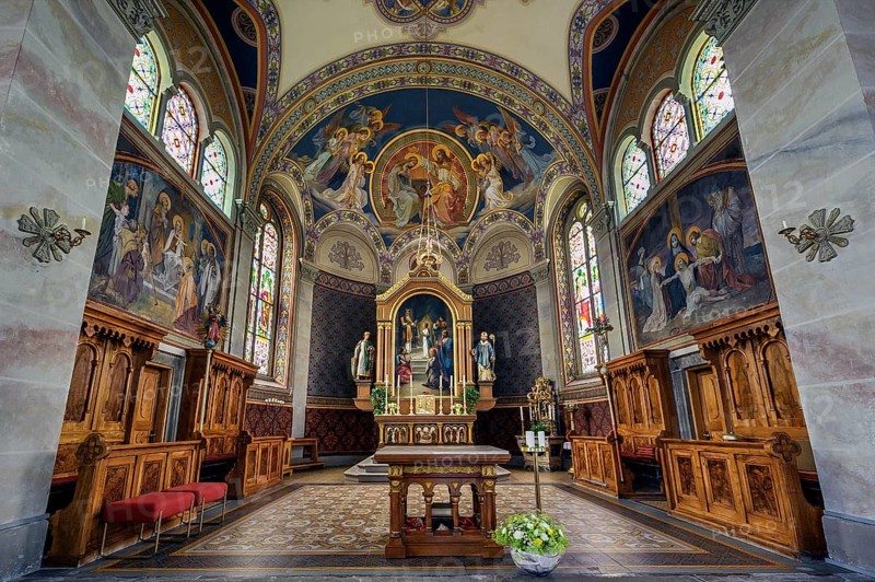 Main altar with frescoes, Catholic Parish Church