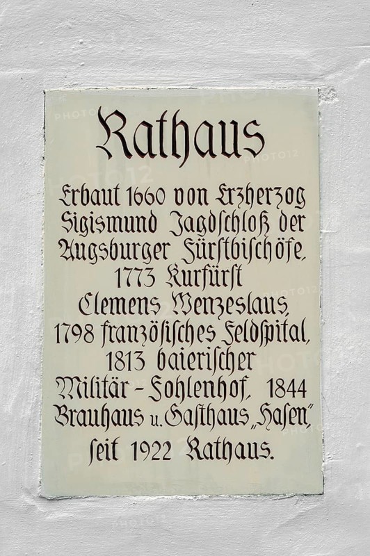 Info sign at the town hall, Hindelang