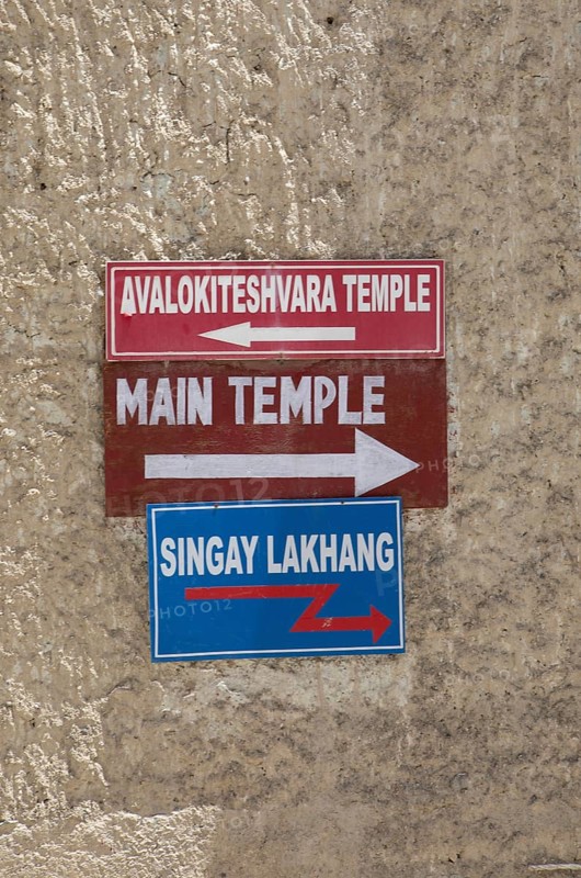 Signpost, Lamayuru Monastery or Lamayuru Gompa