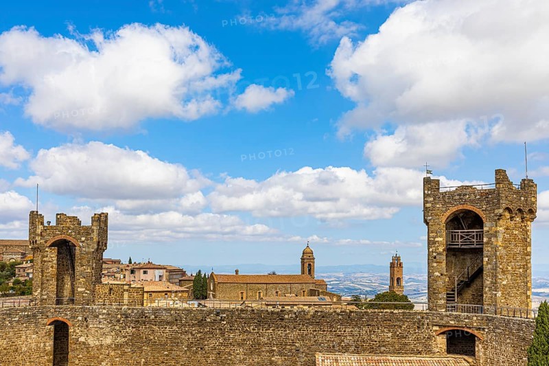View of Montalcino, in the back the church of San Francesco