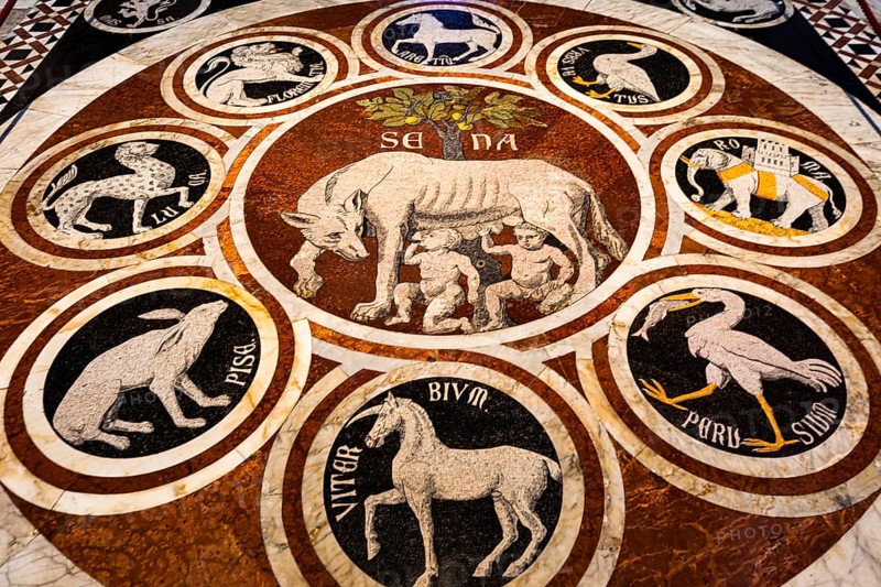 Cathedral floor with coloured inlays, Siena