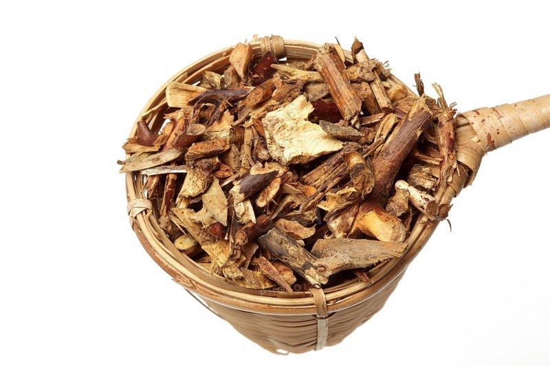Dried thorny herb of the medicinal plant Gleditsia horrida sinensis, soap bean thorn
