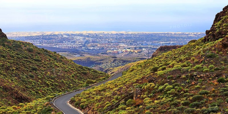 Degollada de La Yegua viewpoint overlooking Maspalomas. San Bartolome de Tirajana, Las Palmas