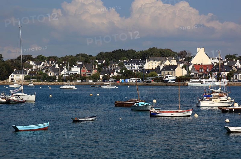 View from Saint Marie across the harbour to Benodet, Brittany