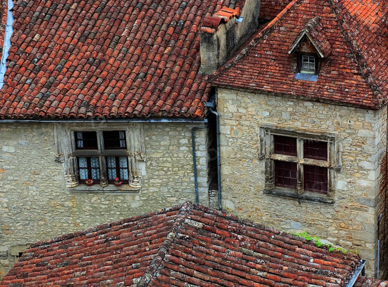 In the old town of Saint-Cirq-Lapopie, Lot department