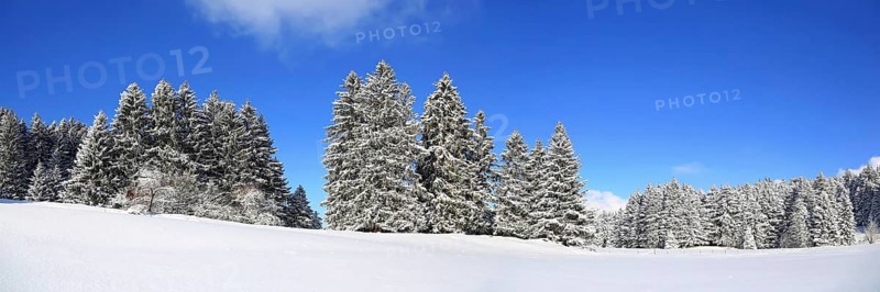 Wonderful winter landscape with blue sky and sunshine. Sonthofen, Oberallgaeu