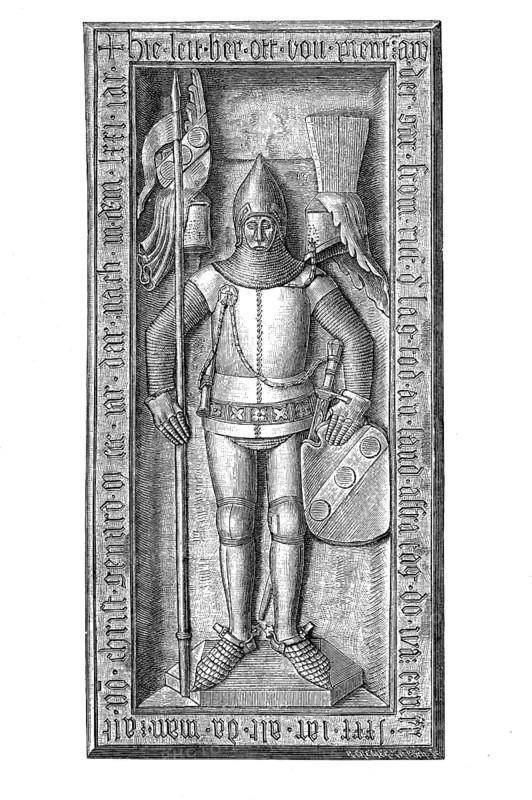 Monument to the Tomb of Otto von Pienzenau, 14th century marble sculpture in the church of Ebersberg