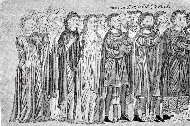 Procession, traditional costumes of the 12th century