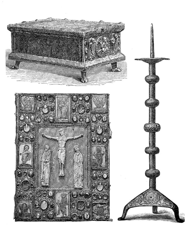 Liturgical devices of the Middle Ages, on the right an altar candlestick