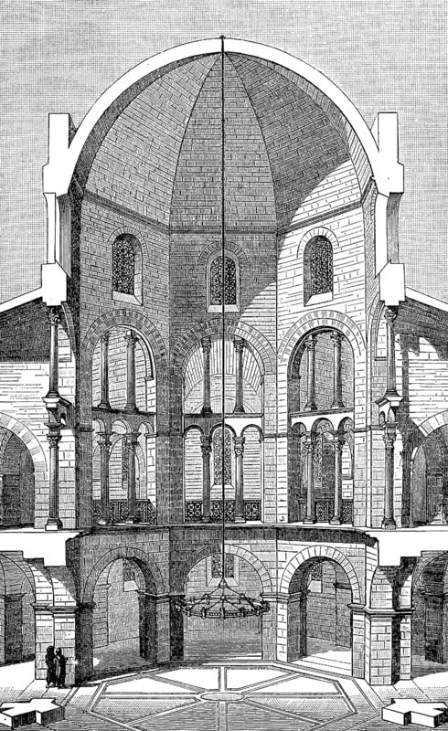 Unobstructed view of Aachen Cathedral, the original Carolingian building
