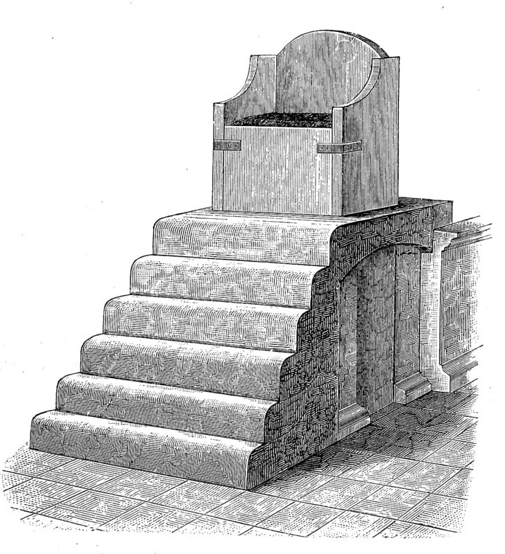 The marble throne of Charlemagne in Aachen Cathedral, Germany