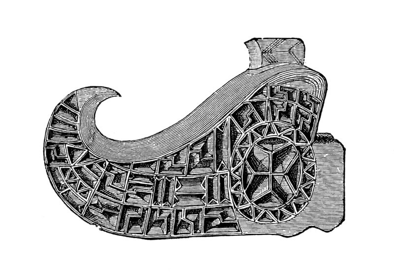 The so-called dead man's shoe from a coffin of the Alemannic graves on Mount Lupfen near Oberschlacht, Germany