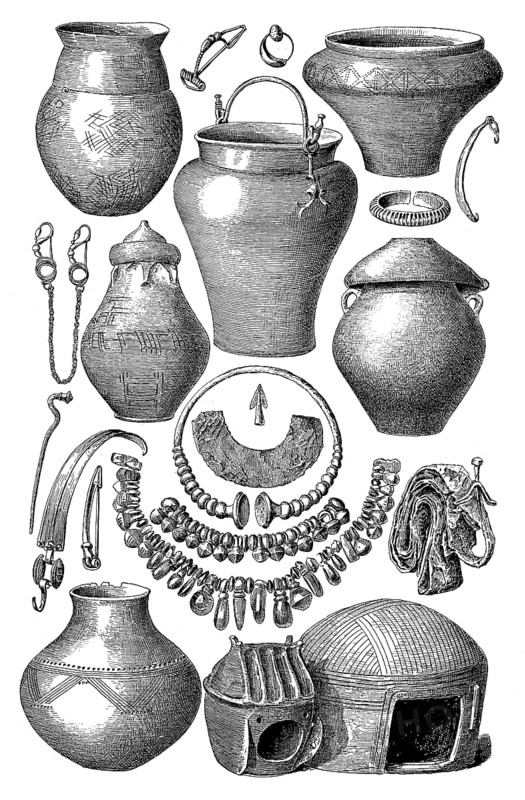 Equipment, jewellery and weapons from the La Tene culture