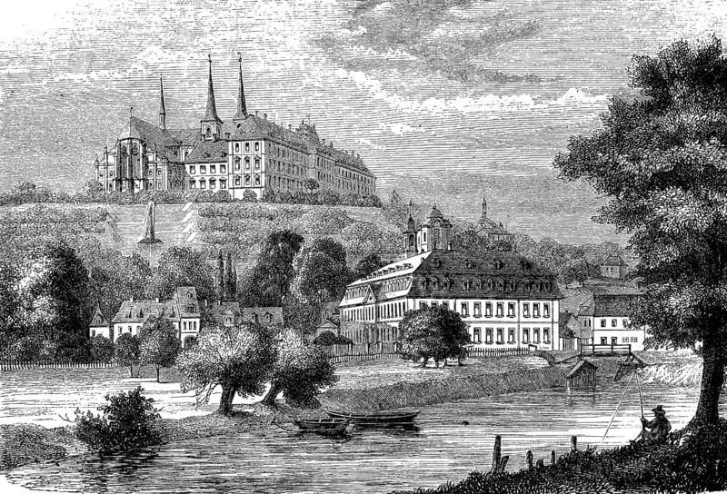 The monastery on the Michelsberg and the Buergerhofspital in Bamberg, Germany